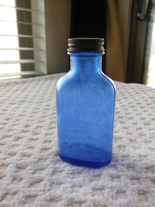 Vintage Milk Of Magnesia Cobalt Blue Bottle 2