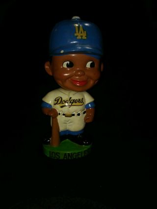 Vintage 1962 Los Angeles Dodgers Green Base Black Boy Face Bobble Head Nodder