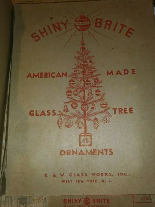 Shiny Brite Rare 8 Large Pink 3 1/4 " Glass Vintage Christmas Ornaments Boxed