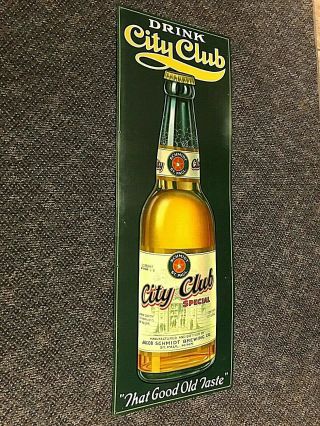 Vintage Drink City Club Schmidt Tin Beer Sign - That Good Old Taste