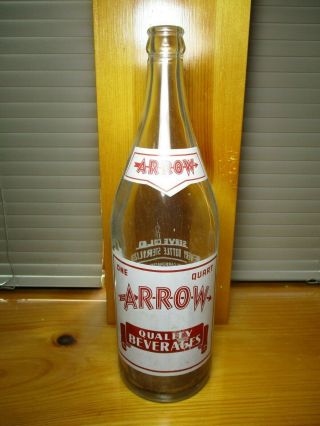 Vintage 32 Oz Soda Bottle,  Arrow Bottling Co. ,  Wilkes - Barre,  Pa
