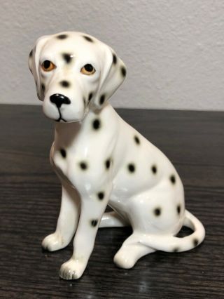 Lefton Ceramic Dalmatian Dog Figurine 1988 Geo.  Z.  Lefton Trmk Exclusive Korea
