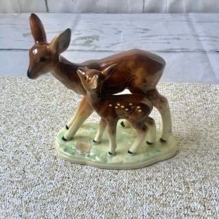Vintage Cortendorf West Germany Pre - Goebel Mother Deer And Fawn Statue 2301