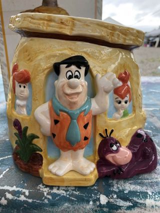 The Flintstones Family At Home Cookie Jar Nib By Hanna Barbera