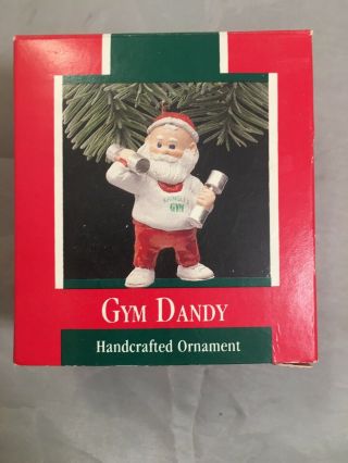 Hallmark Keepsake “gym Dandy” 1989 Santa At Kringle’s Gym Mib