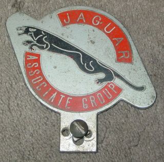 Vintage Jaguar Associate Group License Plate Topper Grill Badge Emblem Ornament