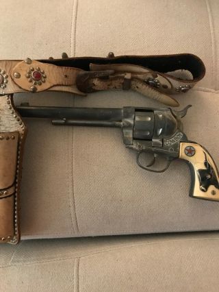 Vintage Hubley Cowboy Cap Gun And Holster 11 Inch Toy Pistol
