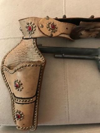 Vintage Hubley Cowboy Cap Gun And Holster 11 Inch Toy Pistol 2