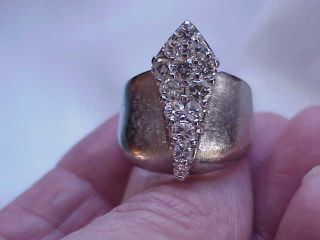 Vintage 14k White Gold 1.  00 Ct Vs1 F Diamond Ring 1950 