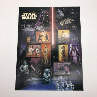 2007 Usps Star Wars Postal Stamps Full Sheet 15 Stamps 41 Cents