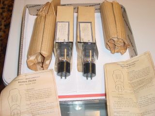 Nos Vntg W.  E.  205f Tube Pair Western Electric Tubes & Boxes Theater Amp