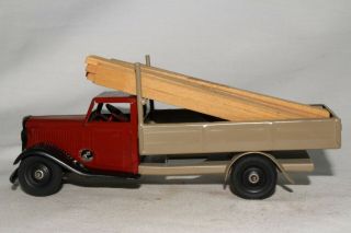 Triang Minic 1940 ' s Builders Truck with Lumber,  Repainted 2