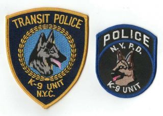 Nyc Transit Police K - 9 Unit And Nypd K - 9 Unit York Police Patches