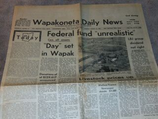 Aug.  26,  1969 Wapakoneta Ohio Newspaper: Apollo 11 Neil Armstrong Hometown Paper