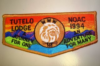 Oa Tutelo Lodge 161 Blue Ridge Mntns Council Patch Brown 1994 Noac Delegate Flap