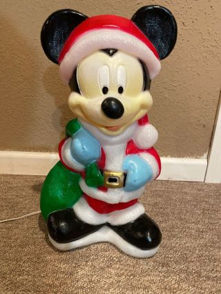 Mickey Mouse Santa Blow Mold 17.  5 Inch Tall