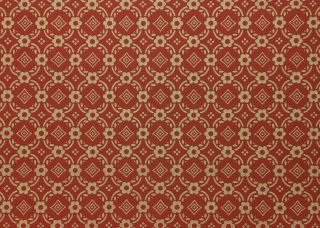 Vtg 1950s 10 Rolls Wallpaper Red & White Floral & Diamond Pattern 18 " Width