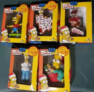 Great Set Of 5 Simpsons Christmas Ornament Bart & Homer In Boxes Kurt S Adler