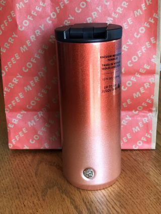 Starbucks Holiday 2019 Tumbler Pink Hombre Stainless Steel Flip - Top 12oz
