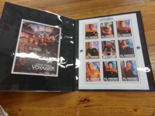 Star Trek Voyager Stamps Sheet Of 9 1996 W/ & Souvenir Sheet Grenadines