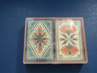Vintage Hallmark Double Deck Bridge Playing Cards Old World Charm Floral Fall