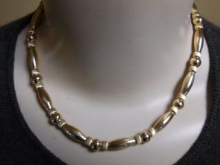 Vintage 14k Yellow Gold Chain Choker Necklace 35.  4 Grams,  17 Inches Long Italy