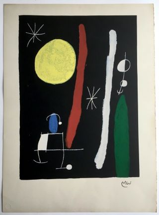 Joan Miro.  Untitled [ " Yellow Sun”].  Maeght Editeur Deluxe Edition Lithograph
