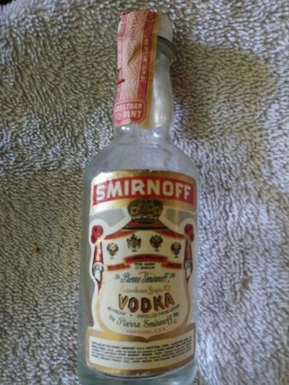 Vintage Smirnoff Vodka Mini Bottle (empty)