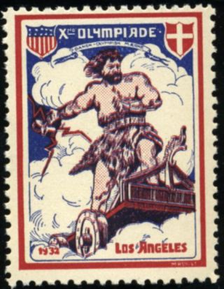 1932 Olympic Games - Los Angeles - Great Old Poster Stamp