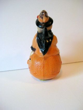 Vintage Halloween Witch,  Cat,  Jack - O - Lantern Celluloid/Viscoloid Roly Toy - 3