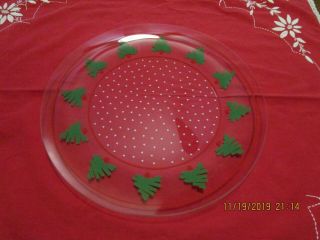 Vtg 13 " Libbey Glass Christmas Tree " Confetti " Serving Platter For Dayton Hudson