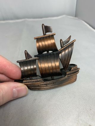Bronze Metal Spanish Galleon/Pirate Ship/Sail Boat Die Cast Toy Pencil Sharpener 2
