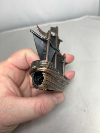 Bronze Metal Spanish Galleon/Pirate Ship/Sail Boat Die Cast Toy Pencil Sharpener 3