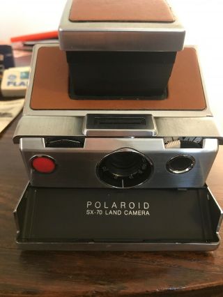 Vintage POLAROID SX - 70 Folding Land Camera w/ Instructions,  case,  film /Untested 3