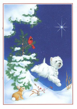 Westie Christmas Cards " Joy " By Borgo