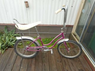 Vintage 69 Girls Schwinn Stingray Slik Chik Purple 20 " Bicycle
