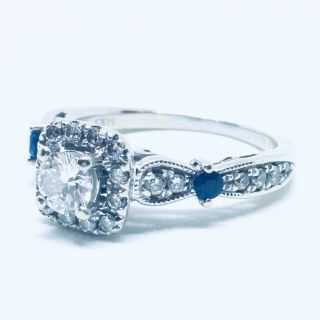 Vera Wang Love 3/4 Ctw Vintage Diamond White Gold Engagement Ring 14k Sz 7