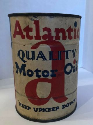 Atlantic A Motor Oil 1 Quart Can,  Gas & Oil Advertising