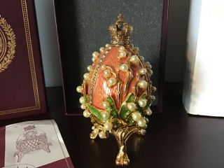 Mib Joan Rivers Faberge Imperial Treasures Ii - Lily Of The Valley Egg Figurine