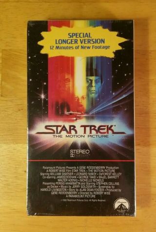 Star Trek: The Motion Picture Vhs Special Longer Version 1980