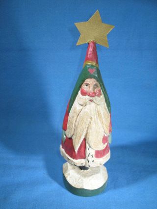 Vintage House Of Hatten 1989 Santa Christmas Figurine With Star On Pedestal