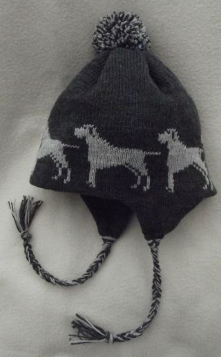 Weimaraner Dog Knitted Lined Grey Adult Trapper Ear Flap Hat