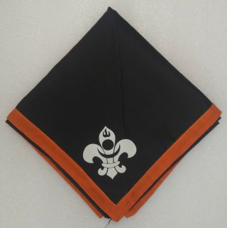 Mongolia Boy Scouts Logo Scarf Neckerchief Black Orange