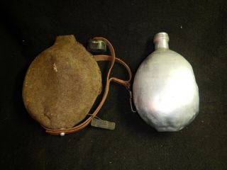 Vintage Military Mn 42 Aluminum Canteen With Cover Wwii