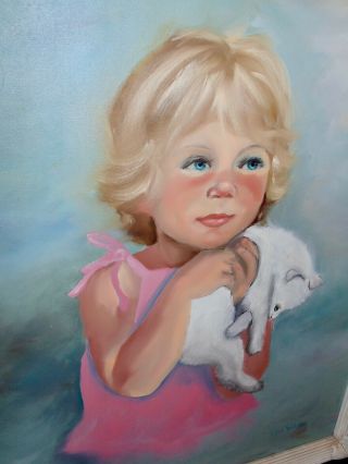 Lois Wilcox ;vintage Oil;sgn;c.  1940s;child;cat;pittsburge,  Pa;listed - Nr