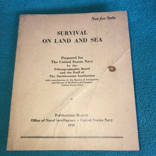 Wwii Naval Intelligence Survival On Land And Sea By U.  S.  Navy,  1943,  Paperback