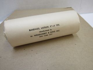 Ww2 Us Combat Medic Muslin Bandage 5 Inches X 5 Yds First Aid Medical