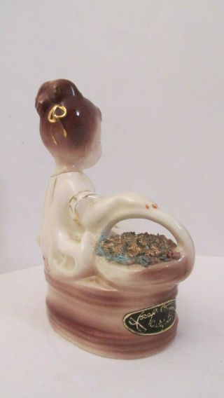 VTG 1950s Josef Originals Ceramic Figurines.  Boy Micky / Dog.  Girl /Flowers NR 3