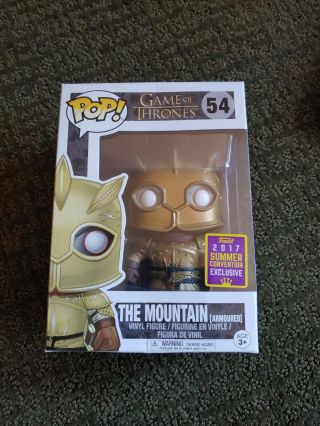 Funko Pop 54 Game Of Thrones The Mountain [armoured] Sdcc 2017 Exclusive Damage