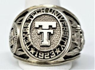 Vtg 10k White Gold Texas Tech University Class Ring 26.  6gram Size 10.  5 Not Scrap